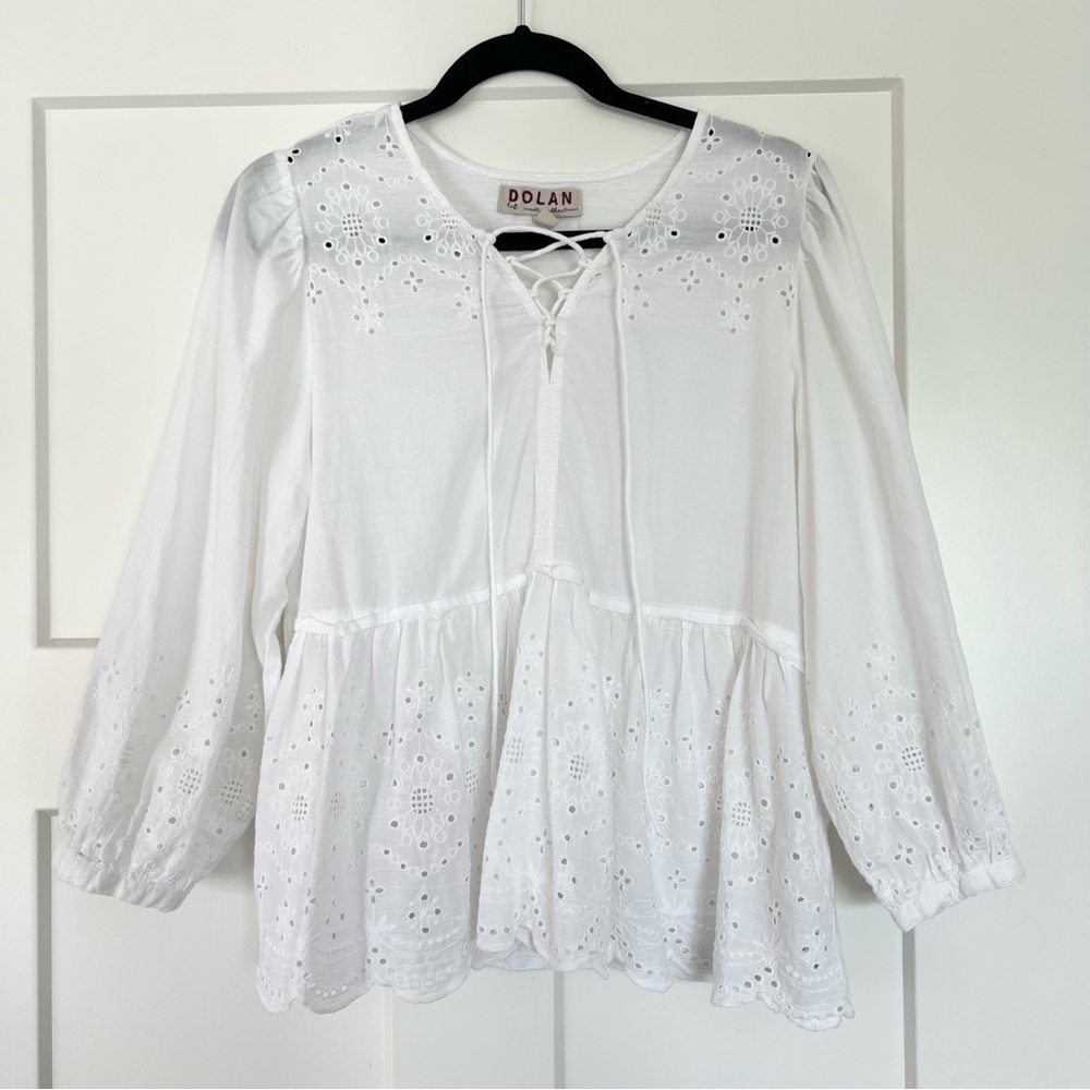 Dolan White Eyelet Women's Blouse